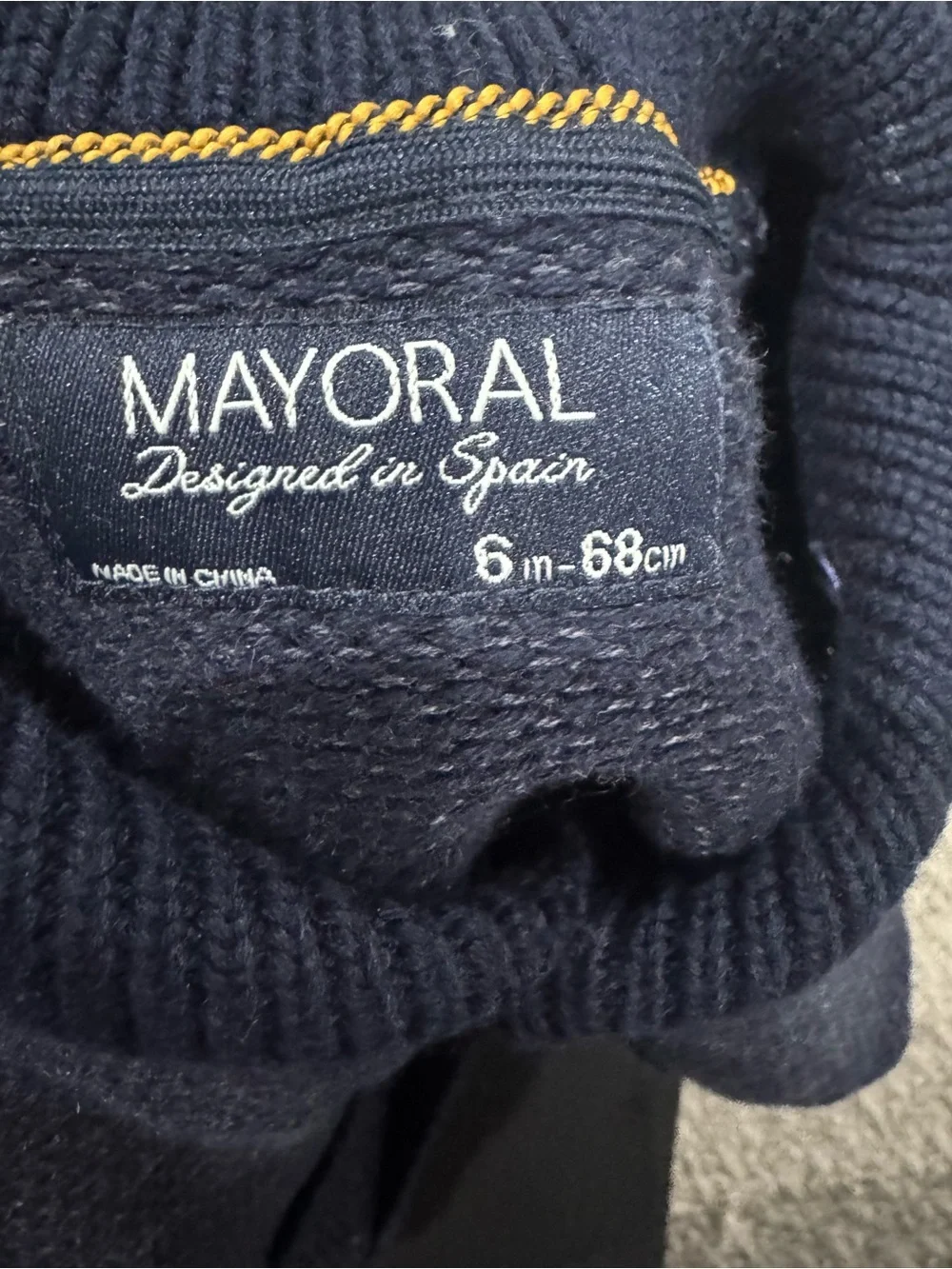 Mayoral Baby Cardigan Sweater – 6 Months – Navy Blue